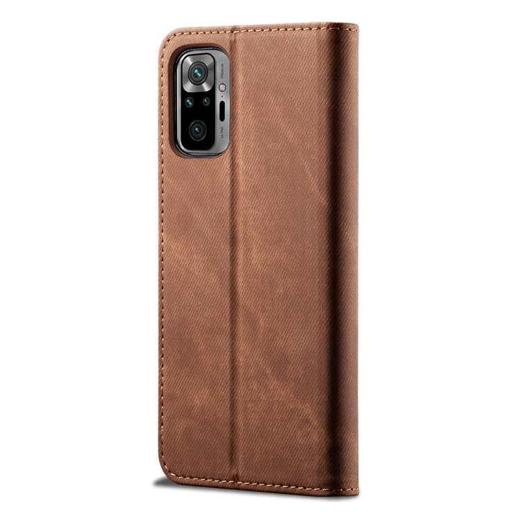 For Xiaomi Redmi Note 10 Pro / Note 10 Pro (India) / Note 10 Pro Max Denim Texture Casual Style Horizontal Flip Leather Case with Holder & Card Slots & Wallet