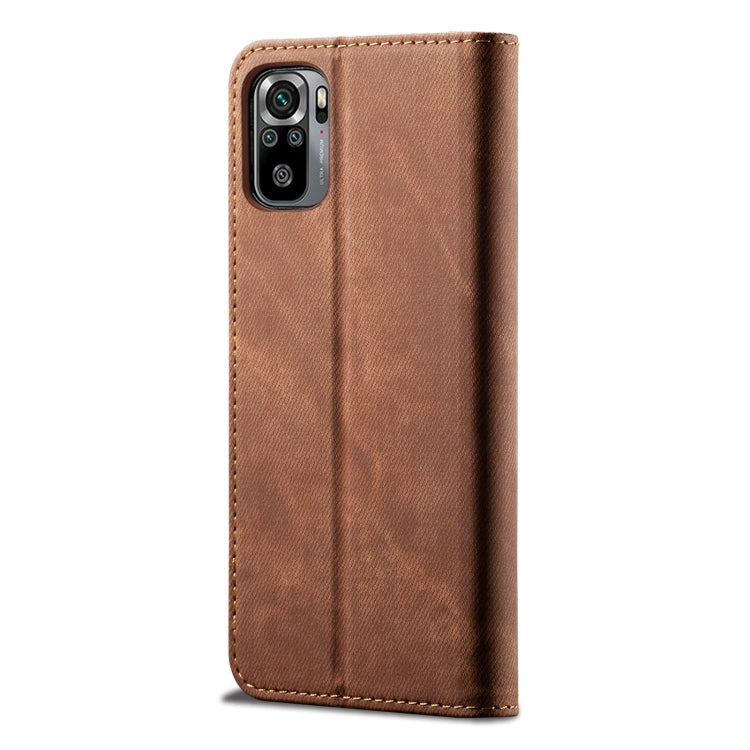 For Xiaomi Redmi Note 10 / Note 10S Denim Texture Casual Style Horizontal Flip Leather Case with Holder & Card Slots & Wallet