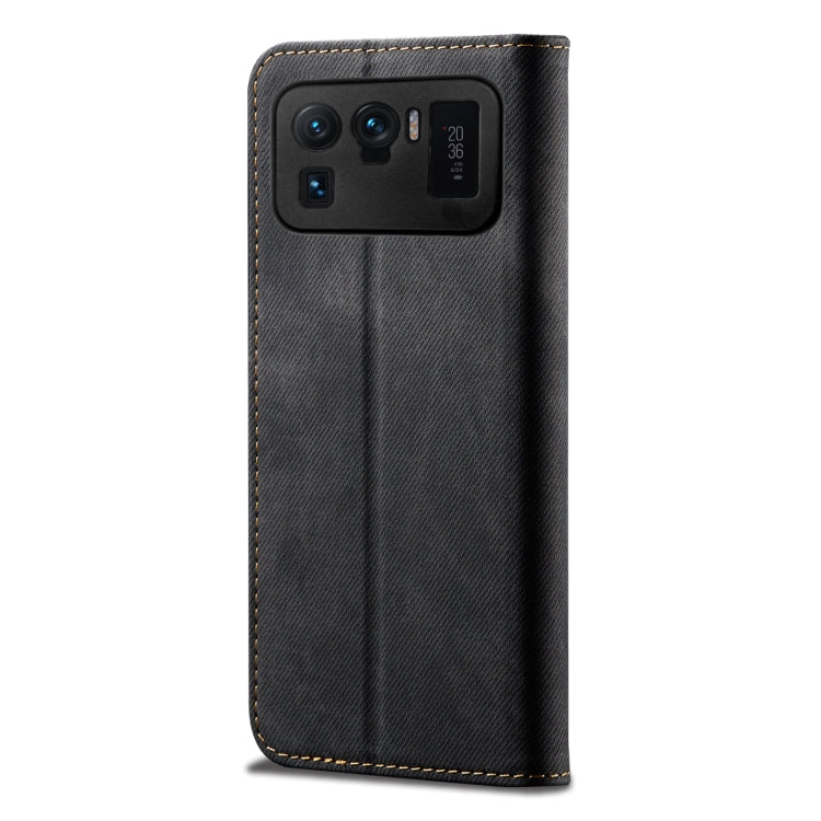 For Xiaomi Mi 11 Ultra Denim Texture Casual Style Horizontal Flip Leather Case with Holder & Card Slots & Wallet