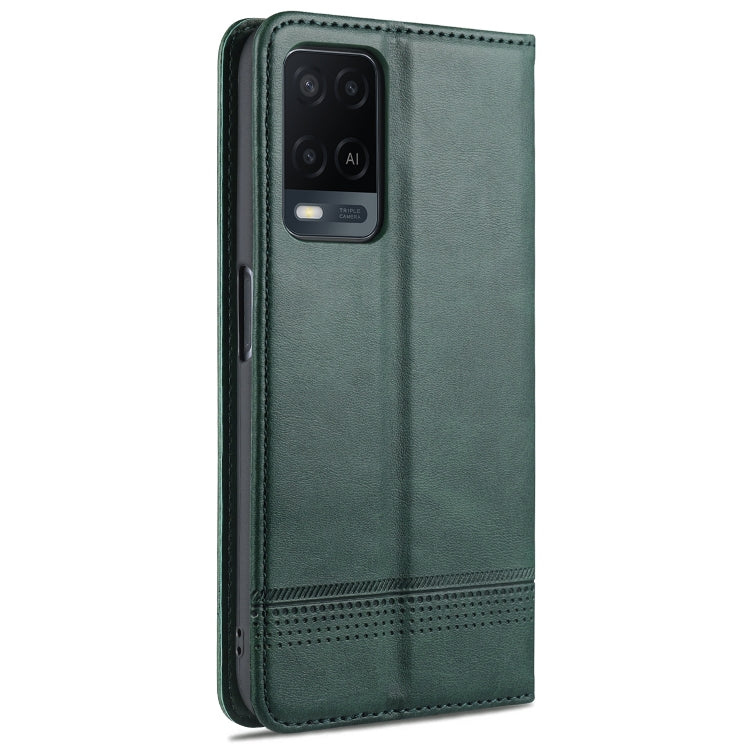 For OPPO A54 4G AZNS Magnetic Calf Texture Horizontal Flip Leather Case with Card Slots & Holder & Wallet