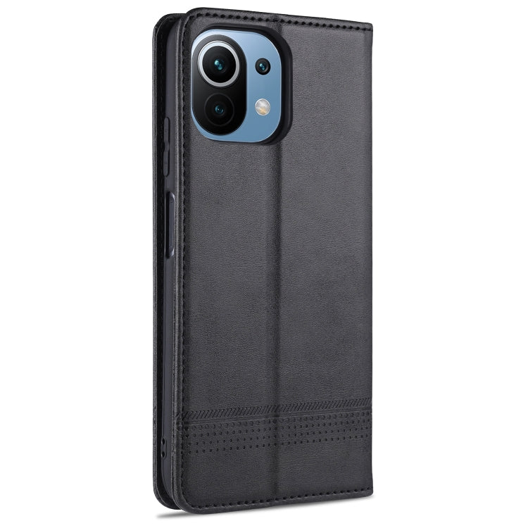 For Xiaomi Mi 11 Lite AZNS Magnetic Calf Texture Horizontal Flip Leather Case with Card Slots & Holder & Wallet