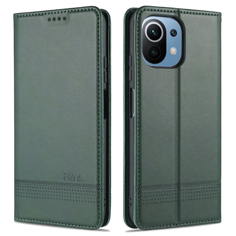 For Xiaomi Mi 11 Lite AZNS Magnetic Calf Texture Horizontal Flip Leather Case with Card Slots & Holder & Wallet