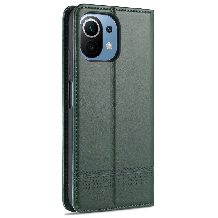 For Xiaomi Mi 11 Lite AZNS Magnetic Calf Texture Horizontal Flip Leather Case with Card Slots & Holder & Wallet
