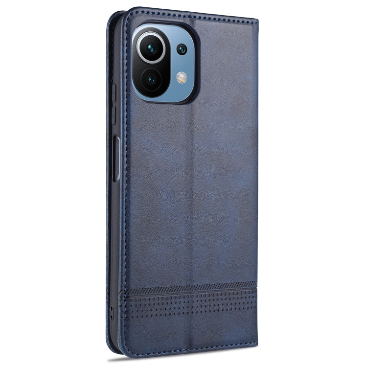 For Xiaomi Mi 11 Lite AZNS Magnetic Calf Texture Horizontal Flip Leather Case with Card Slots & Holder & Wallet