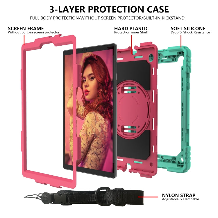 For Lenovo Tab M10 Plus 10.3 Shockproof PC + Silicone Combination Case with Holder & Hand Strap & Shoulder Strap
