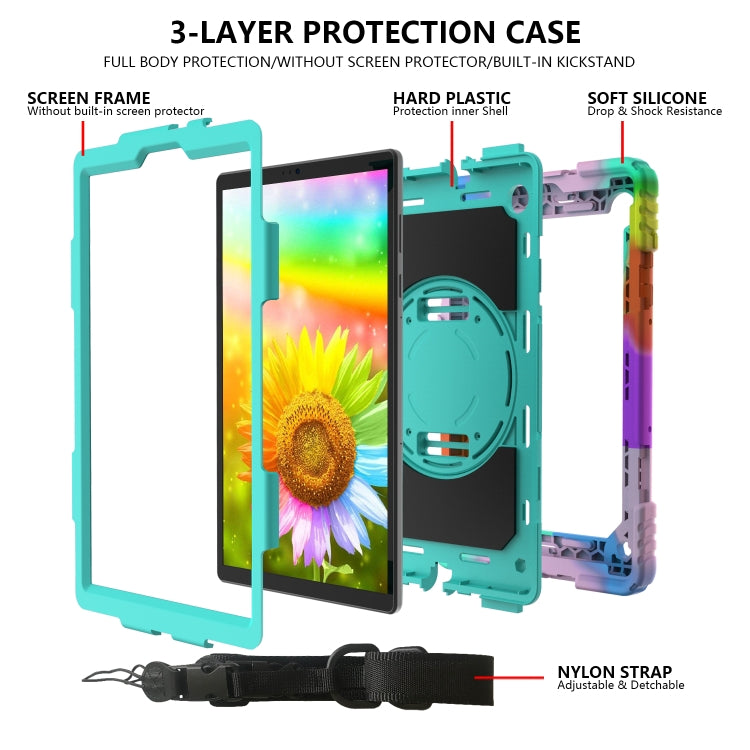 For Lenovo Tab M10 Plus 10.3 Shockproof PC + Silicone Combination Case with Holder & Hand Strap & Shoulder Strap