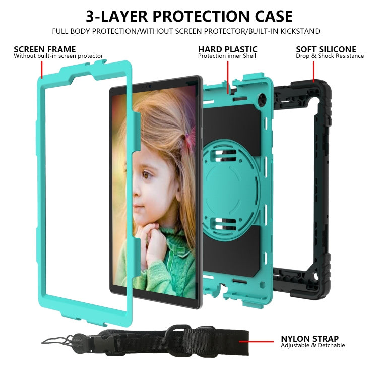 For Lenovo Tab M10 Plus 10.3 Shockproof PC + Silicone Combination Case with Holder & Hand Strap & Shoulder Strap