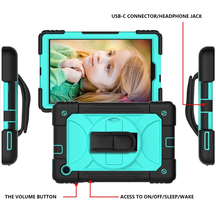 For Lenovo Tab M10 Plus 10.3 Shockproof PC + Silicone Combination Case with Holder & Hand Strap & Shoulder Strap