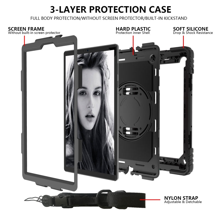 For Lenovo Tab M10 Plus 10.3 Shockproof PC + Silicone Combination Case with Holder & Hand Strap & Shoulder Strap