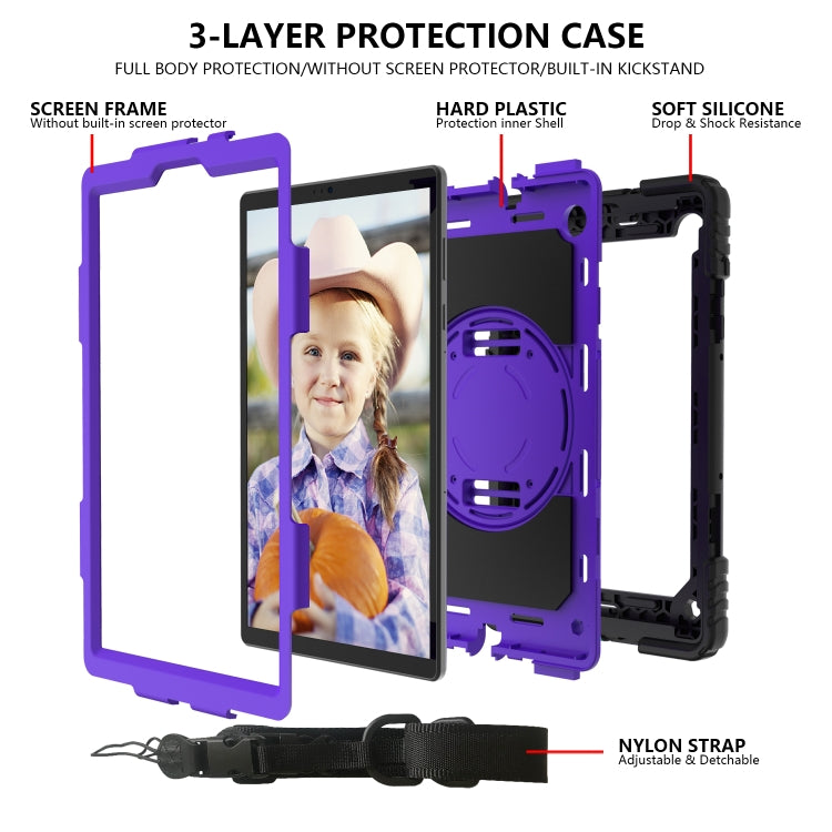 For Lenovo Tab M10 Plus 10.3 Shockproof PC + Silicone Combination Case with Holder & Hand Strap & Shoulder Strap