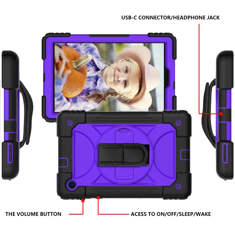 For Lenovo Tab M10 Plus 10.3 Shockproof PC + Silicone Combination Case with Holder & Hand Strap & Shoulder Strap