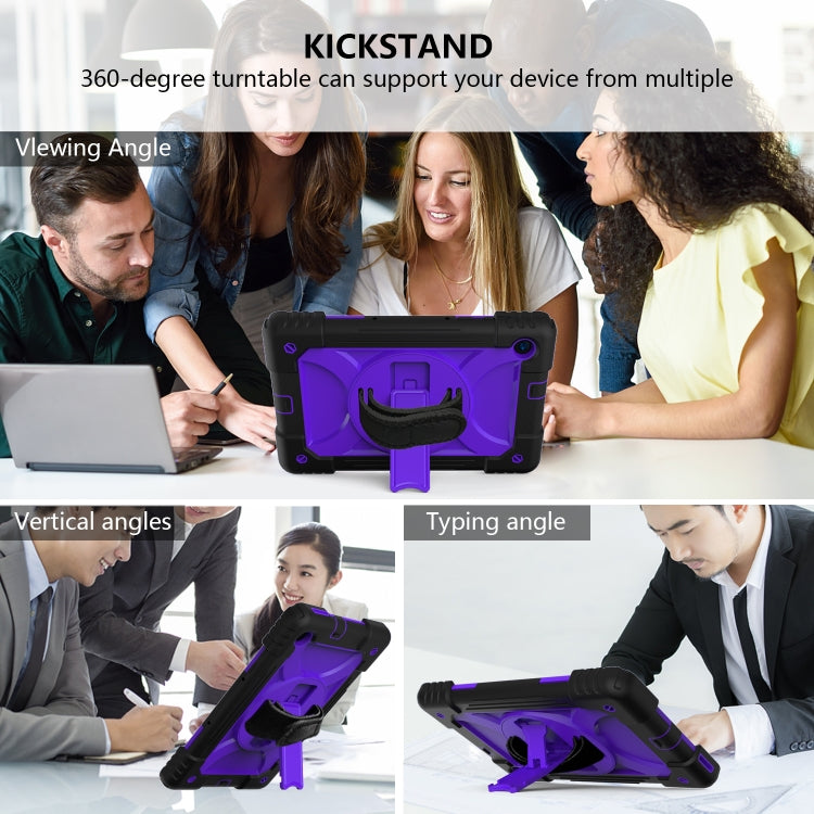 For Lenovo Tab M10 Plus 10.3 Shockproof PC + Silicone Combination Case with Holder & Hand Strap & Shoulder Strap