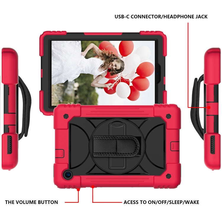 For Lenovo Tab M10 Plus 10.3 Shockproof PC + Silicone Combination Case with Holder & Hand Strap & Shoulder Strap