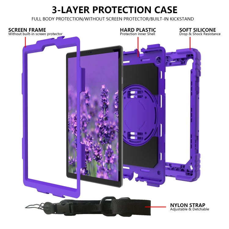 For Lenovo Tab M10 Plus 10.3 Shockproof PC + Silicone Combination Case with Holder & Hand Strap & Shoulder Strap