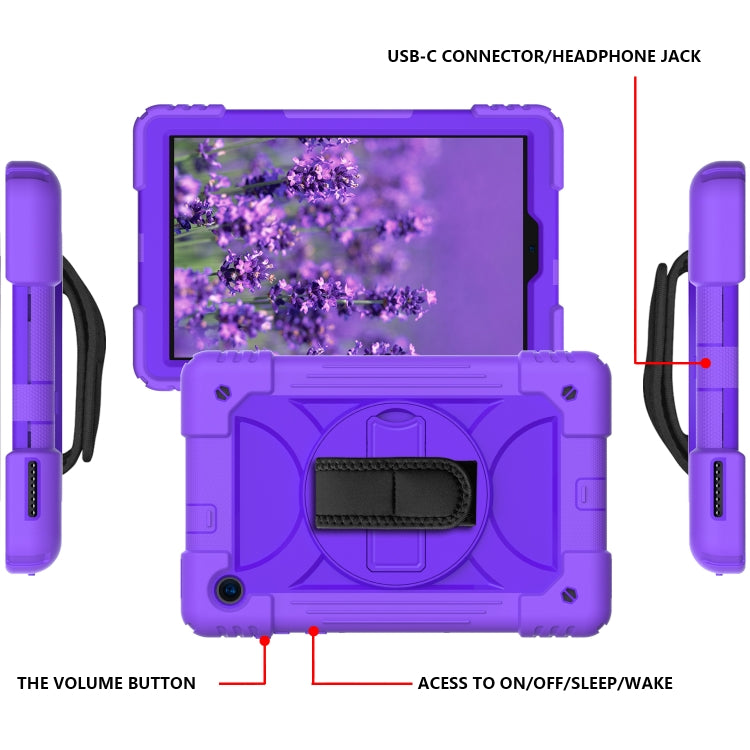 For Lenovo Tab M10 Plus 10.3 Shockproof PC + Silicone Combination Case with Holder & Hand Strap & Shoulder Strap