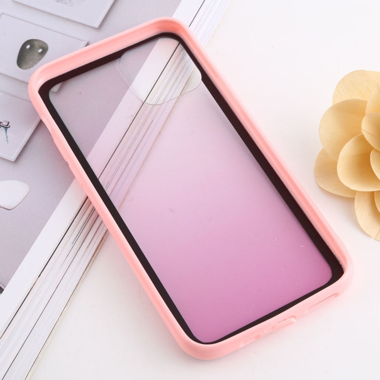 For iPhone 11 Pro Max shockproof Imitation Glass Gradient Color TPU + Acrylic Case