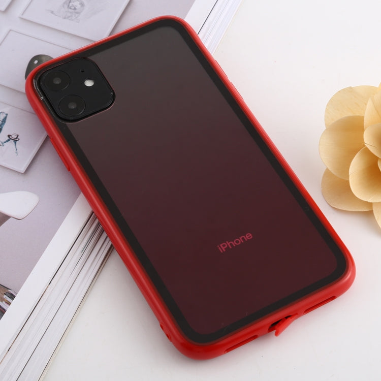 For iPhone 11 shockproof Imitation Glass Gradient Color TPU + Acrylic Case