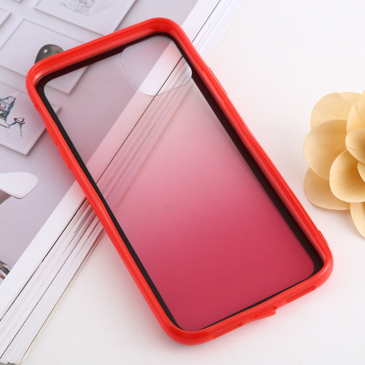 For iPhone 11 shockproof Imitation Glass Gradient Color TPU + Acrylic Case