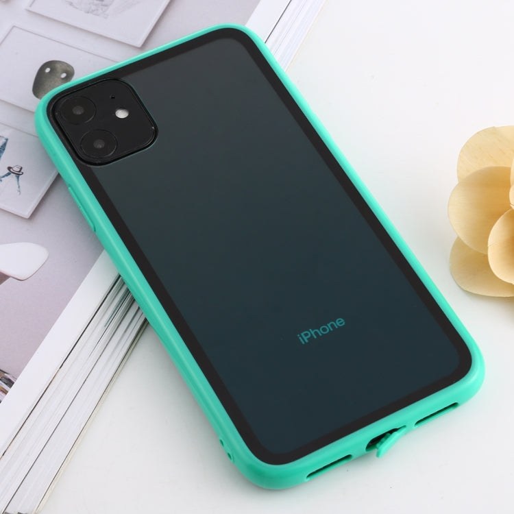 For iPhone 11 shockproof Imitation Glass Gradient Color TPU + Acrylic Case