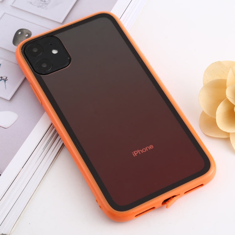For iPhone 11 shockproof Imitation Glass Gradient Color TPU + Acrylic Case