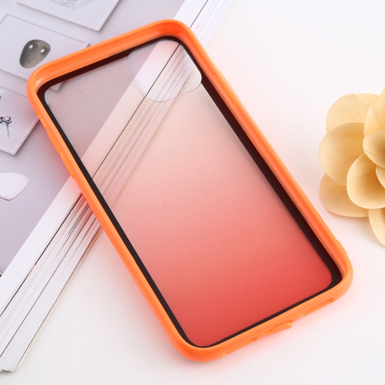 For iPhone 11 shockproof Imitation Glass Gradient Color TPU + Acrylic Case