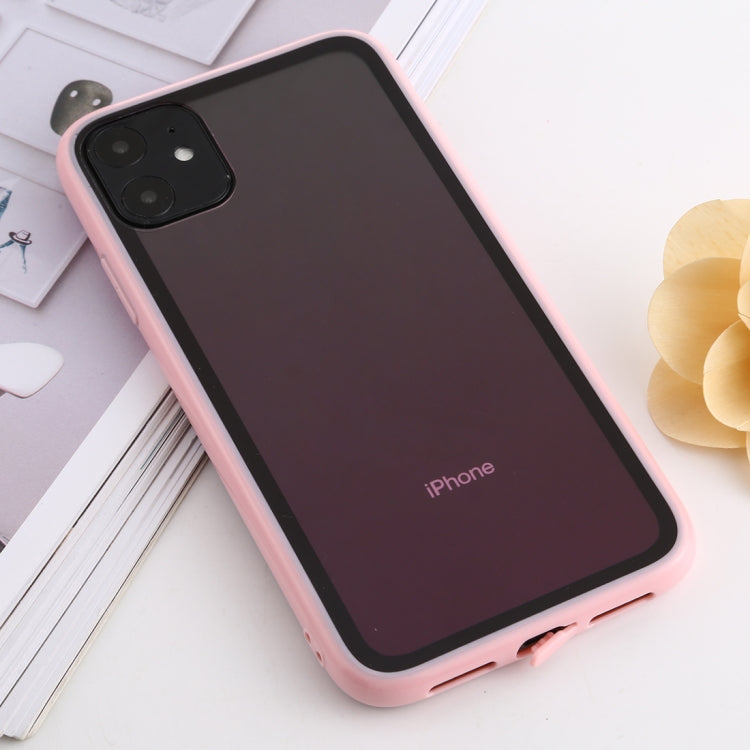 For iPhone 11 shockproof Imitation Glass Gradient Color TPU + Acrylic Case