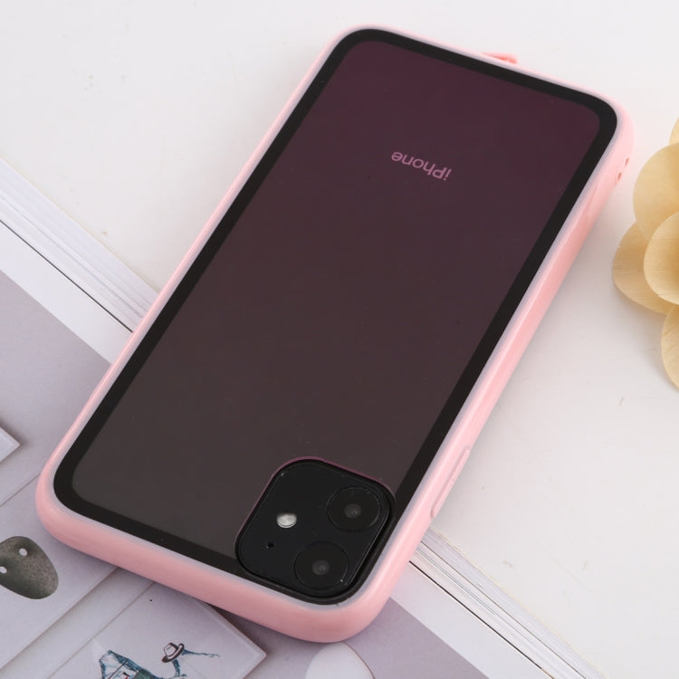 For iPhone 11 shockproof Imitation Glass Gradient Color TPU + Acrylic Case