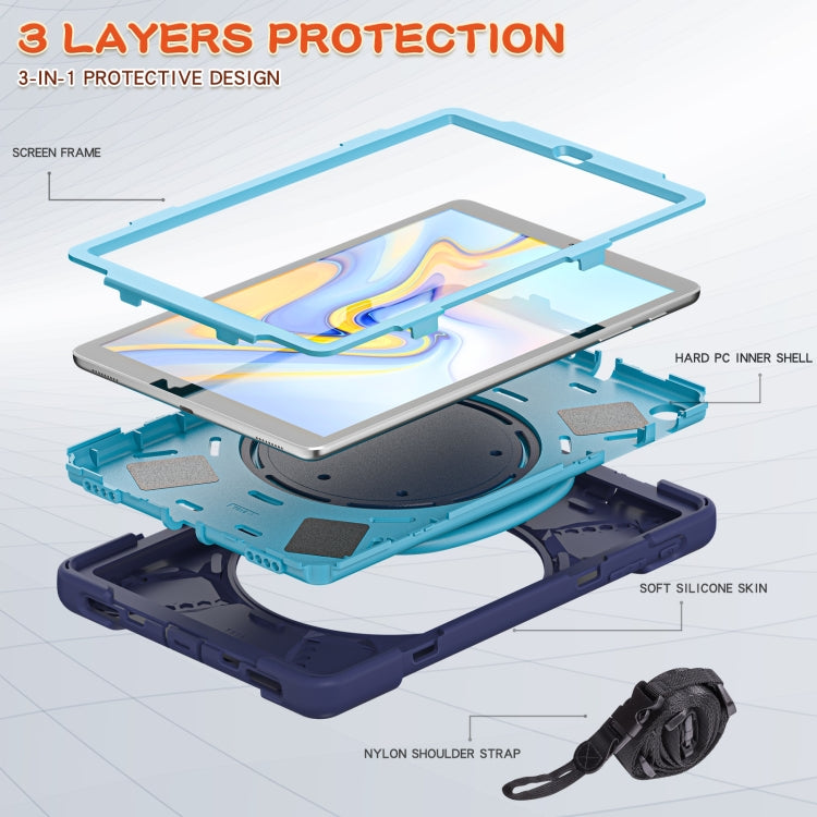 Silicone + PC Protective Case with Holder & Shoulder Strap For Samsung Tab A 10.1 (2019) T510/T515