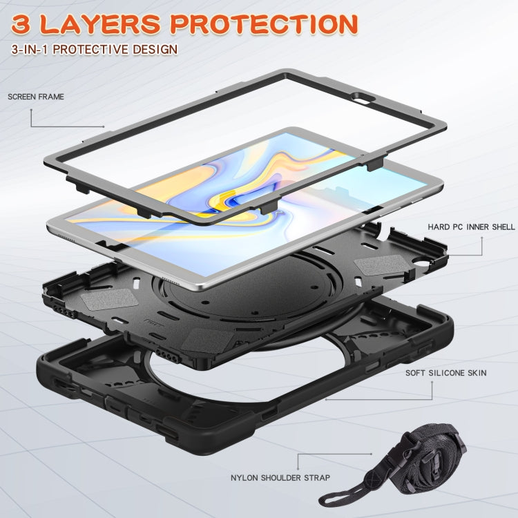 Silicone + PC Protective Case with Holder & Shoulder Strap For Samsung Tab A 10.1 (2019) T510/T515