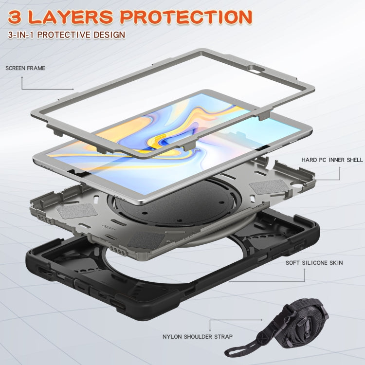 Silicone + PC Protective Case with Holder & Shoulder Strap For Samsung Tab A 10.1 (2019) T510/T515