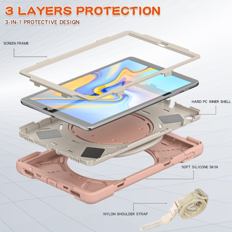 Silicone + PC Protective Case with Holder & Shoulder Strap For Samsung Tab A 10.1 (2019) T510/T515