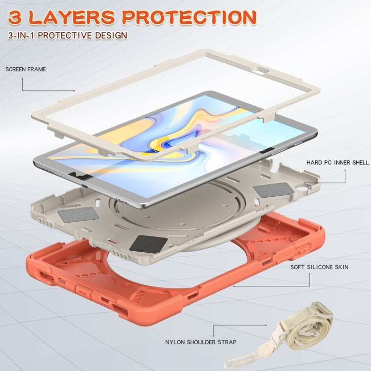 Silicone + PC Protective Case with Holder & Shoulder Strap For Samsung Tab A 10.1 (2019) T510/T515