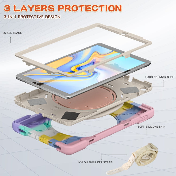 Silicone + PC Protective Case with Holder & Shoulder Strap For Samsung Tab A 10.1 (2019) T510/T515