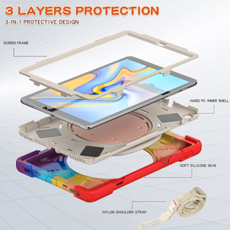 Silicone + PC Protective Case with Holder & Shoulder Strap For Samsung Tab A 10.1 (2019) T510/T515