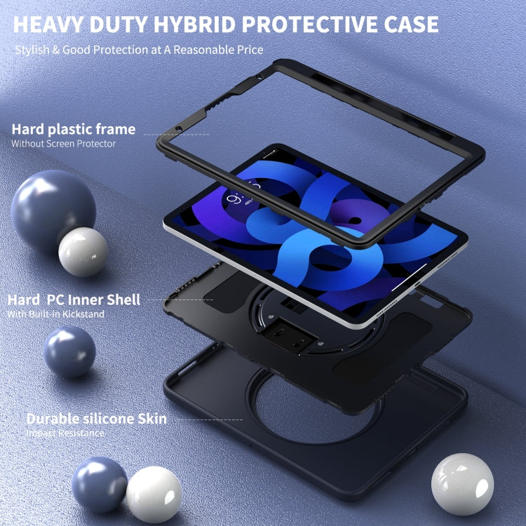 360 Degree Rotation PC + TPU Protective Case with Holder & Hand-strap & Pen Slot For iPad Air 2022 / Air 2020 10.9