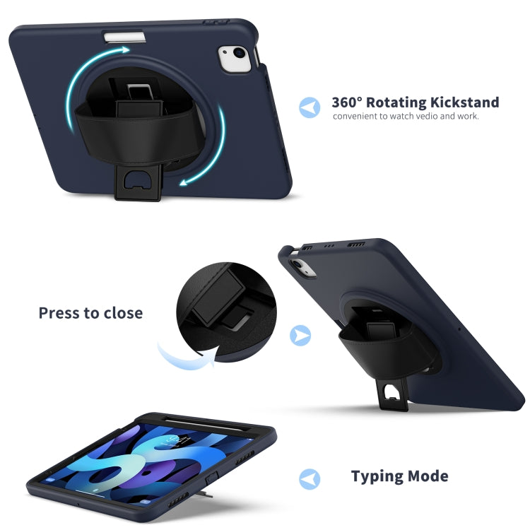 360 Degree Rotation PC + TPU Protective Case with Holder & Hand-strap & Pen Slot For iPad Air 2022 / Air 2020 10.9