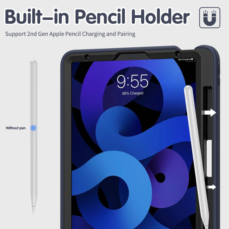 360 Degree Rotation PC + TPU Protective Case with Holder & Hand-strap & Pen Slot For iPad Air 2022 / Air 2020 10.9