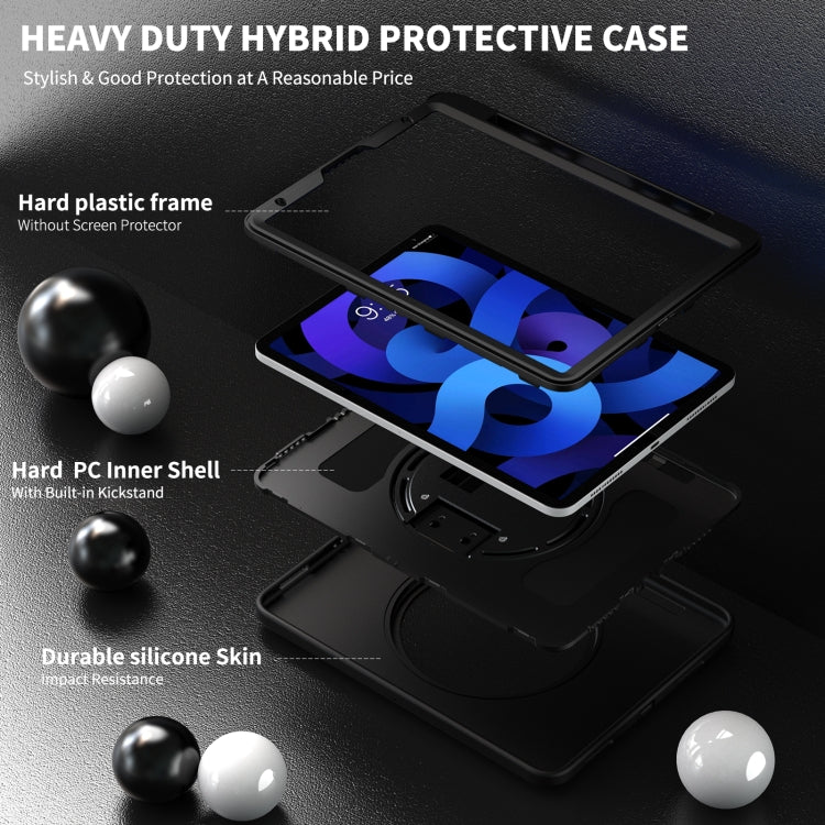 360 Degree Rotation PC + TPU Protective Case with Holder & Hand-strap & Pen Slot For iPad Air 2022 / Air 2020 10.9