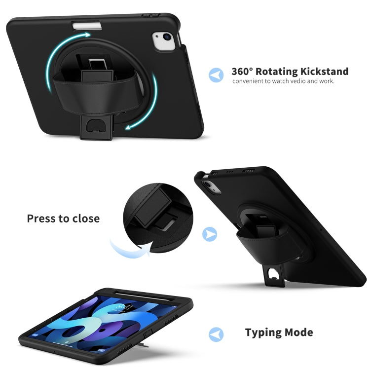 360 Degree Rotation PC + TPU Protective Case with Holder & Hand-strap & Pen Slot For iPad Air 2022 / Air 2020 10.9