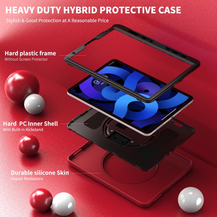 360 Degree Rotation PC + TPU Protective Case with Holder & Hand-strap & Pen Slot For iPad Air 2022 / Air 2020 10.9