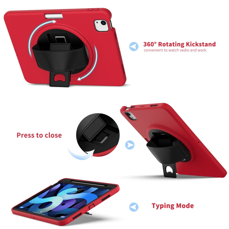 360 Degree Rotation PC + TPU Protective Case with Holder & Hand-strap & Pen Slot For iPad Air 2022 / Air 2020 10.9