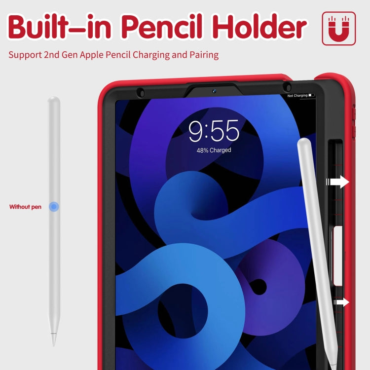 360 Degree Rotation PC + TPU Protective Case with Holder & Hand-strap & Pen Slot For iPad Air 2022 / Air 2020 10.9