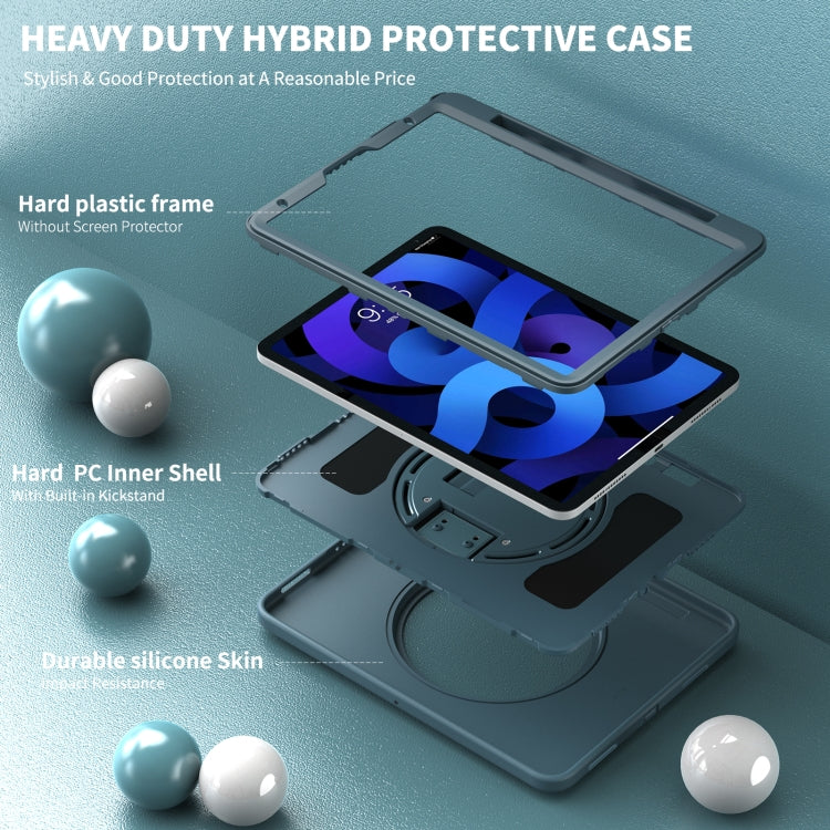 360 Degree Rotation PC + TPU Protective Case with Holder & Hand-strap & Pen Slot For iPad Air 2022 / Air 2020 10.9