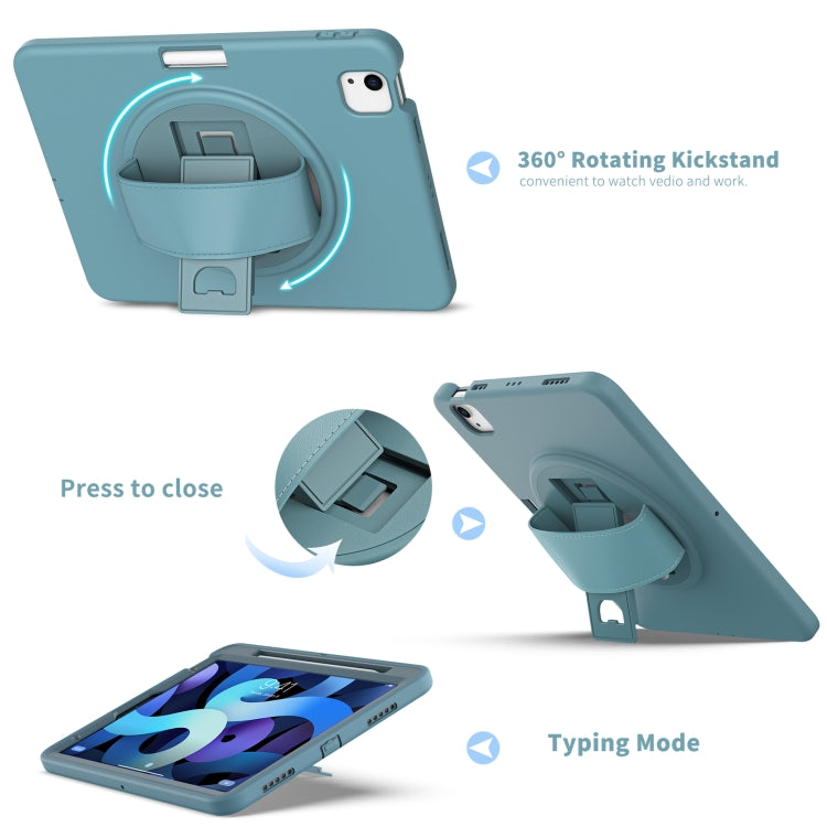 360 Degree Rotation PC + TPU Protective Case with Holder & Hand-strap & Pen Slot For iPad Air 2022 / Air 2020 10.9