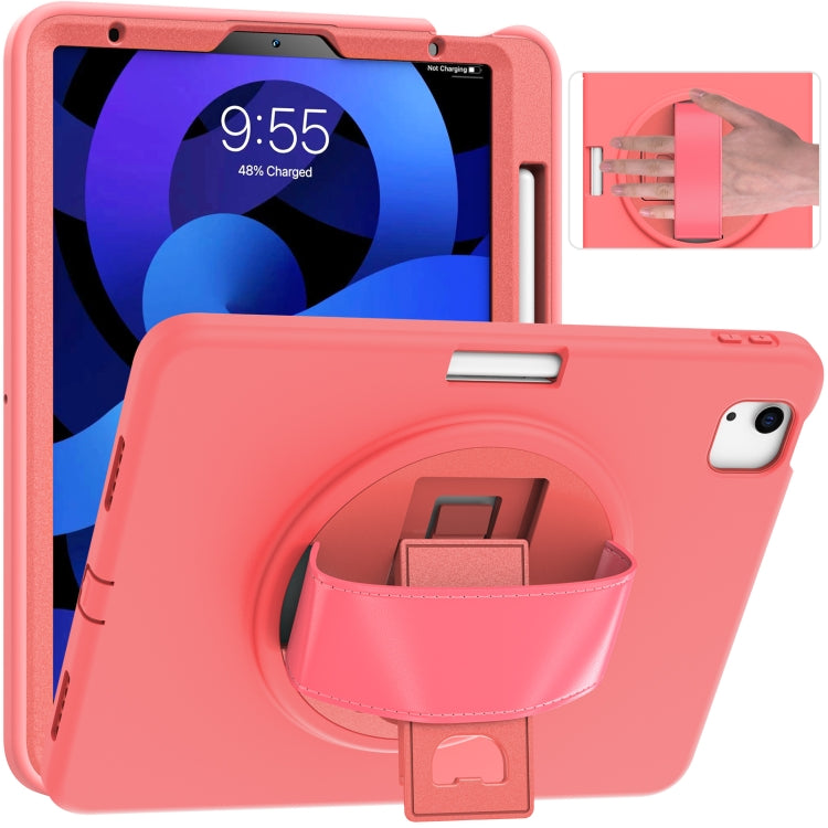 360 Degree Rotation PC + TPU Protective Case with Holder & Hand-strap & Pen Slot For iPad Air 2022 / Air 2020 10.9