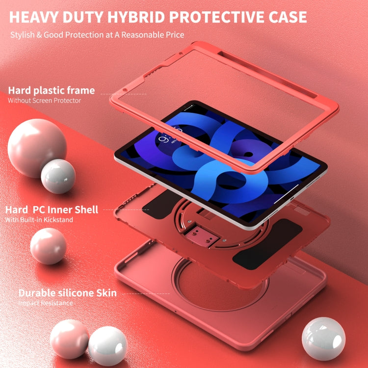 360 Degree Rotation PC + TPU Protective Case with Holder & Hand-strap & Pen Slot For iPad Air 2022 / Air 2020 10.9