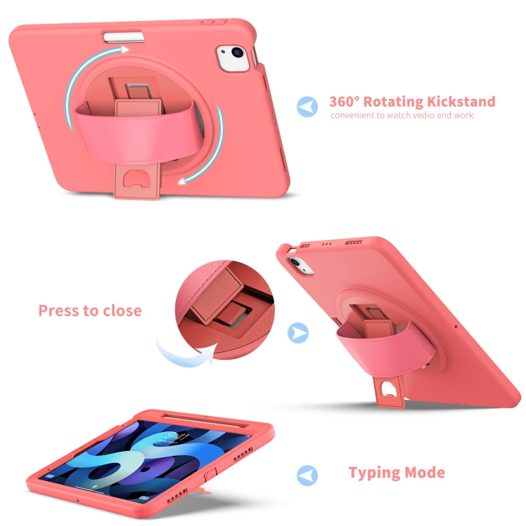 360 Degree Rotation PC + TPU Protective Case with Holder & Hand-strap & Pen Slot For iPad Air 2022 / Air 2020 10.9