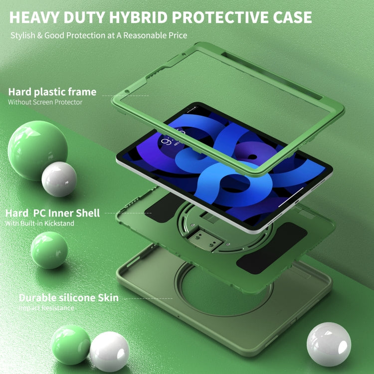 360 Degree Rotation PC + TPU Protective Case with Holder & Hand-strap & Pen Slot For iPad Air 2022 / Air 2020 10.9