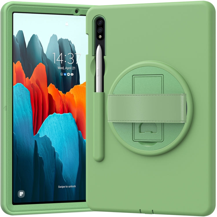360 Degree Rotation PC + TPU Protective Case with Holder & Hand-strap & Pen Slot For Samsung Galaxy Tab S8 / Galaxy Tab S7 11 inch T870/T875