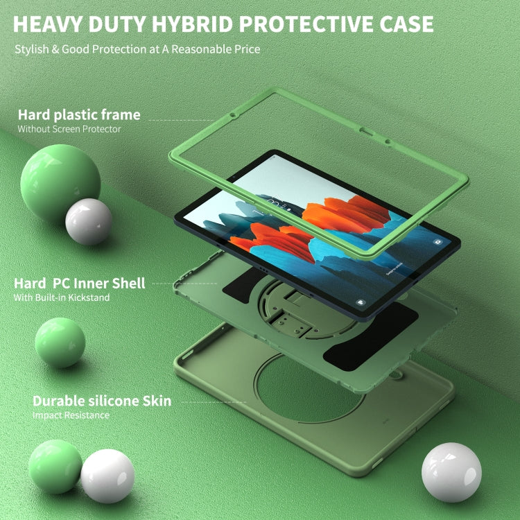 360 Degree Rotation PC + TPU Protective Case with Holder & Hand-strap & Pen Slot For Samsung Galaxy Tab S8 / Galaxy Tab S7 11 inch T870/T875